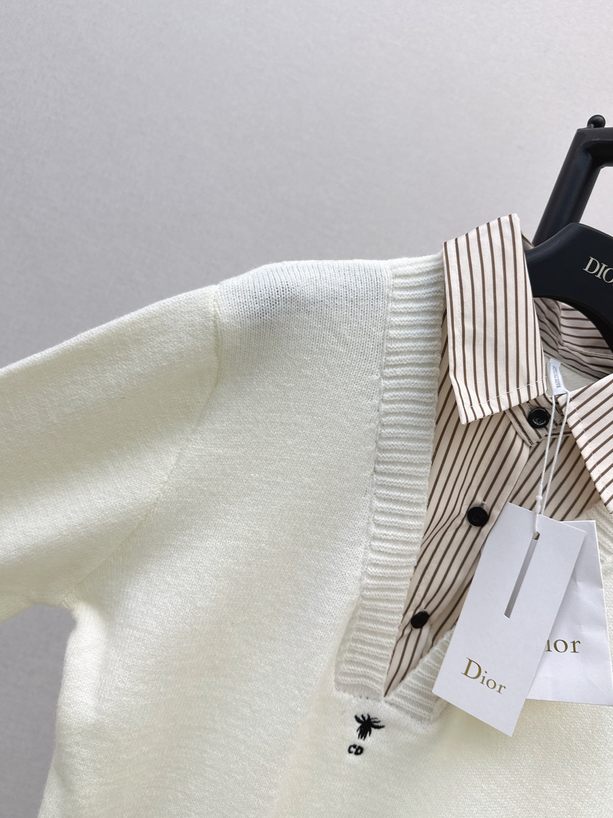 26FW New Patchwork-Design Collared Sweater🤍🤎