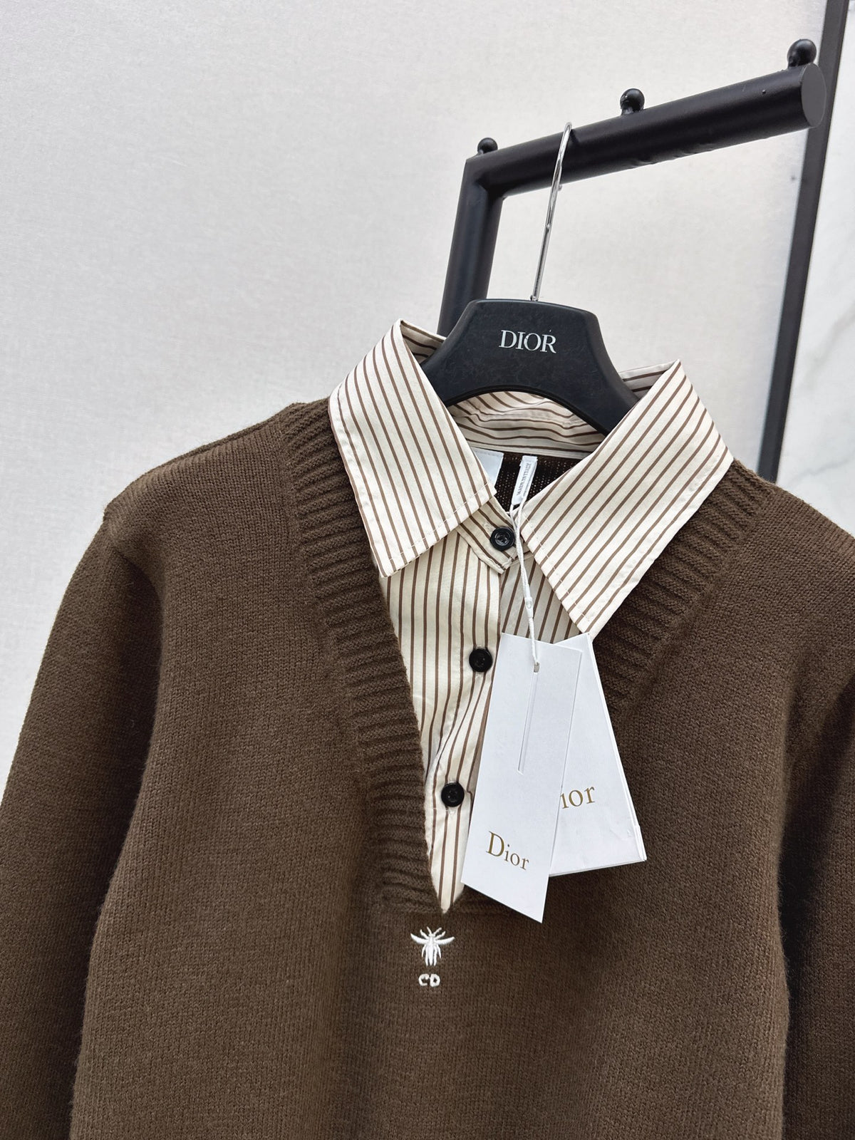 26FW New Patchwork-Design Collared Sweater🤍🤎