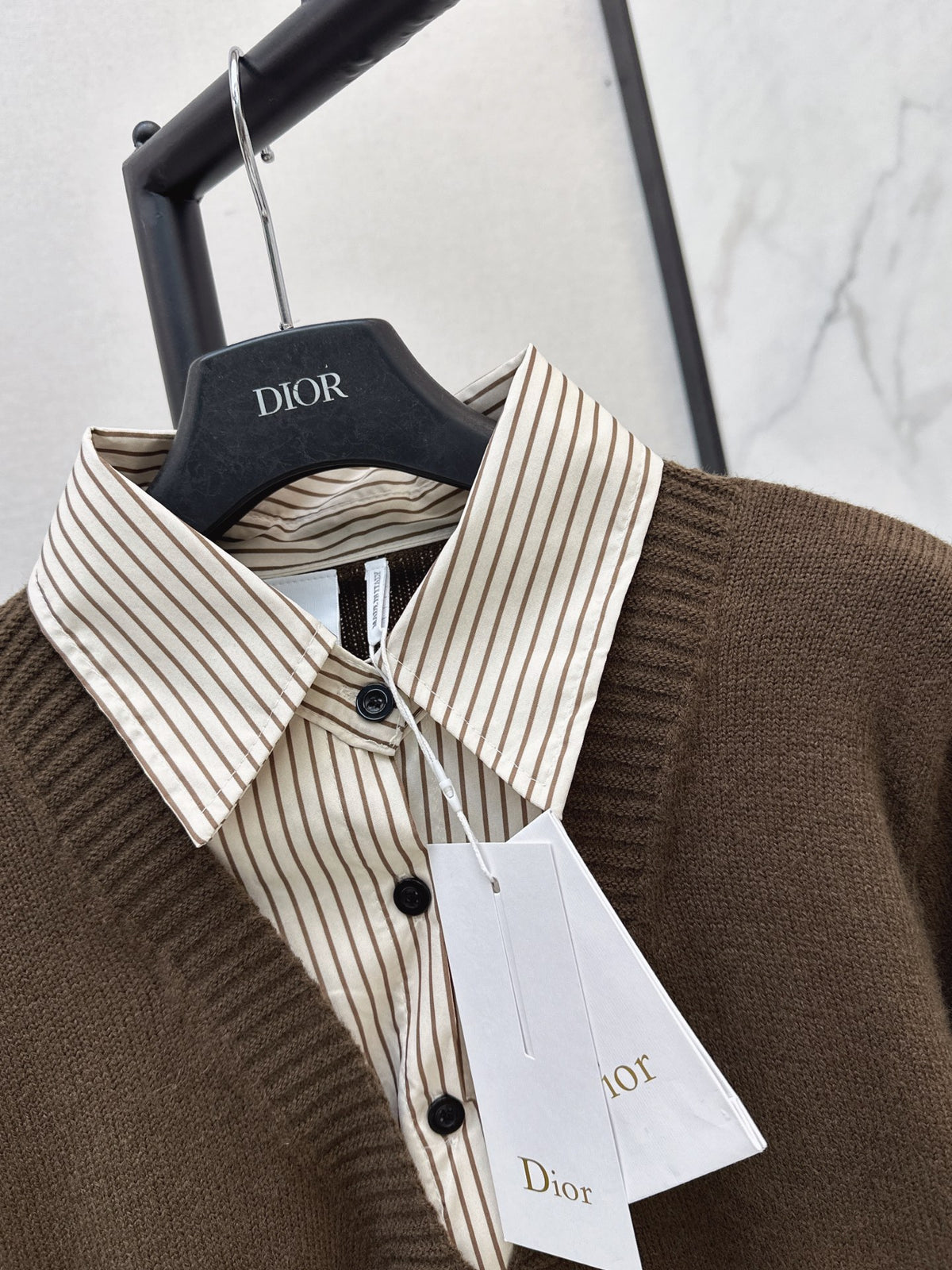 26FW New Patchwork-Design Collared Sweater🤍🤎