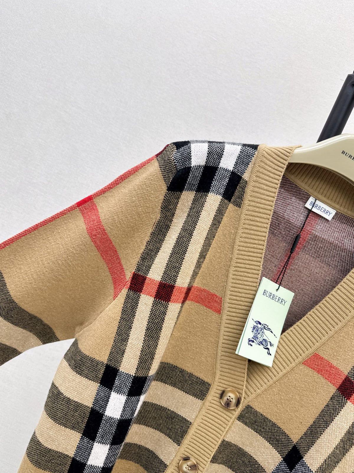 26FW New V-neck Vintage Plaid Wool Knit Cardigan 🤎