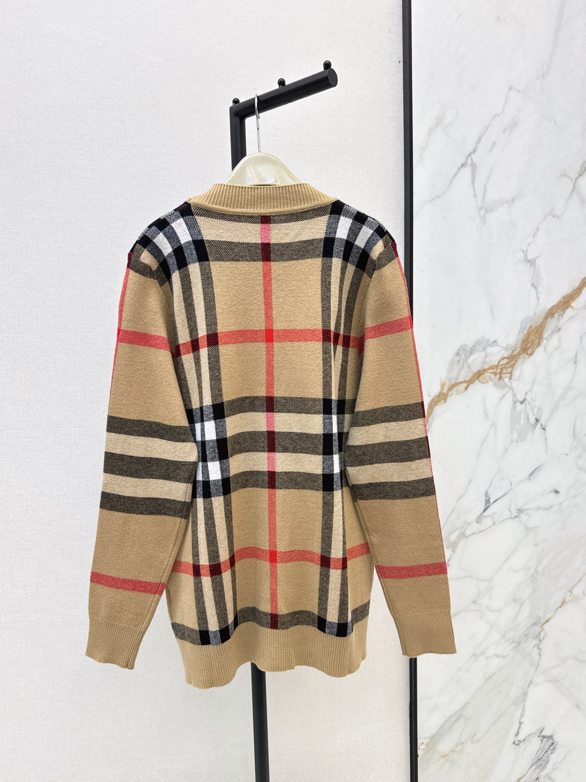 26FW New V-neck Vintage Plaid Wool Knit Cardigan 🤎