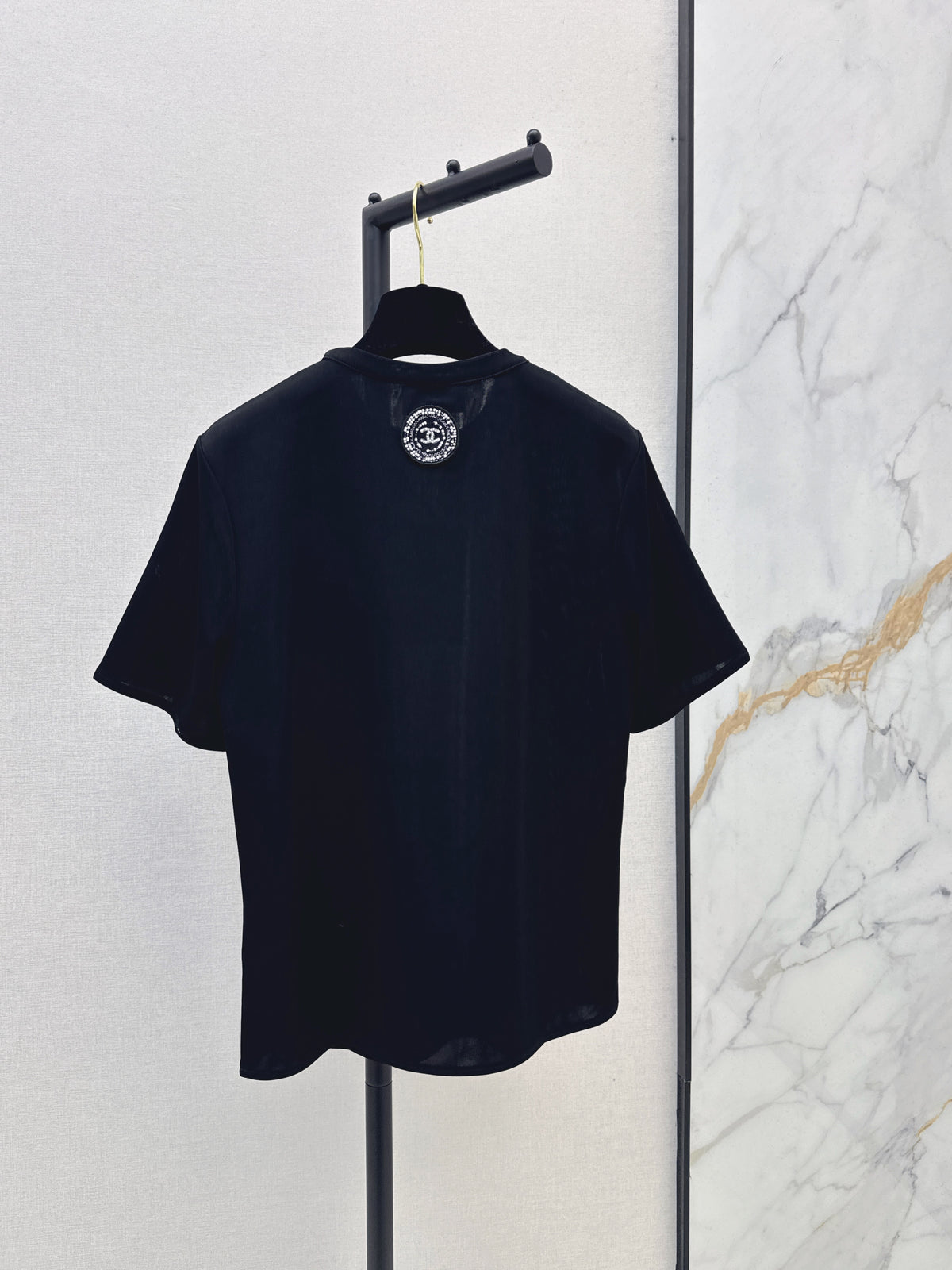 26FW New "Coco Girl" Embroidered Crew-Neck Short-Sleeve T-Shirt 🤍🖤