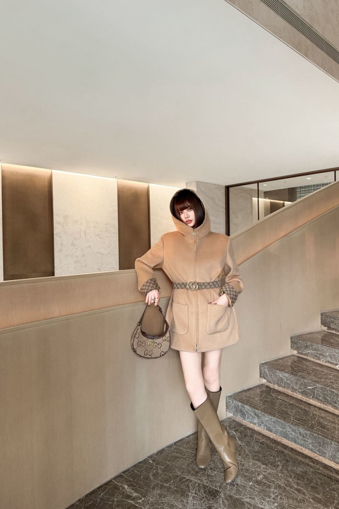 26FW New Mid-Length Hooded Wool Coat 🤎🖤