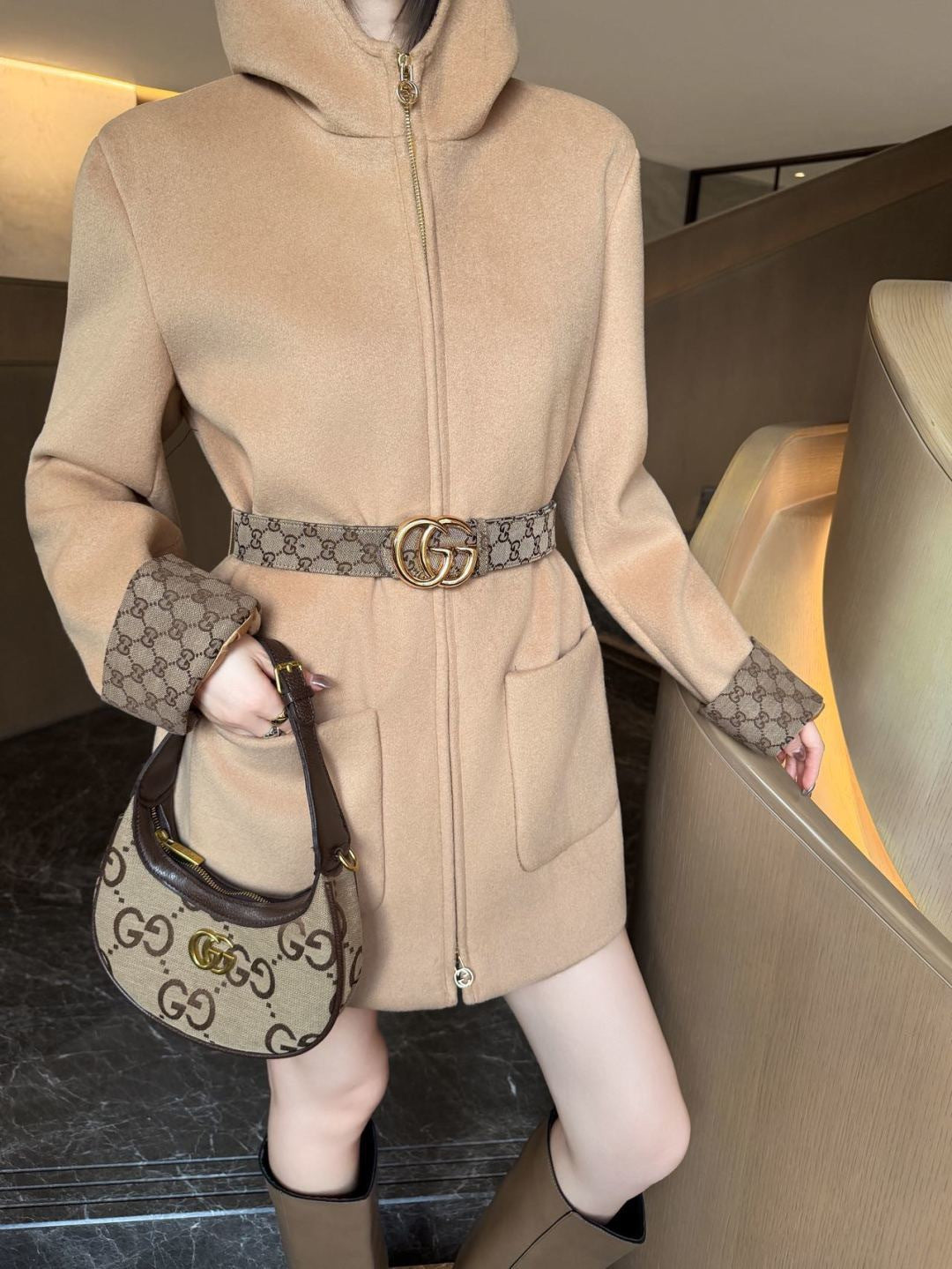 26FW New Mid-Length Hooded Wool Coat 🤎🖤