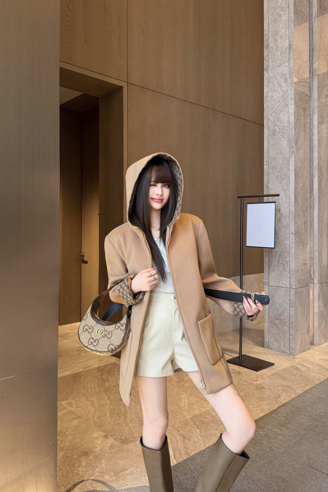 26FW New Mid-Length Hooded Wool Coat 🤎🖤