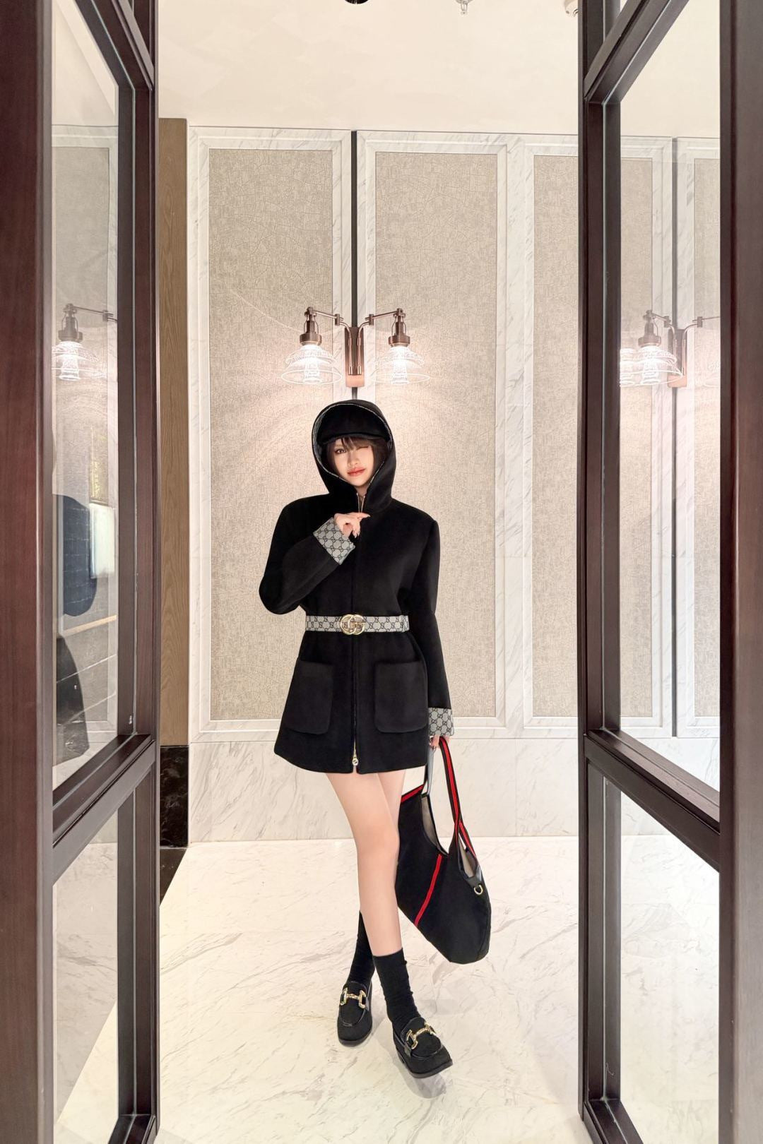 26FW New Mid-Length Hooded Wool Coat 🤎🖤