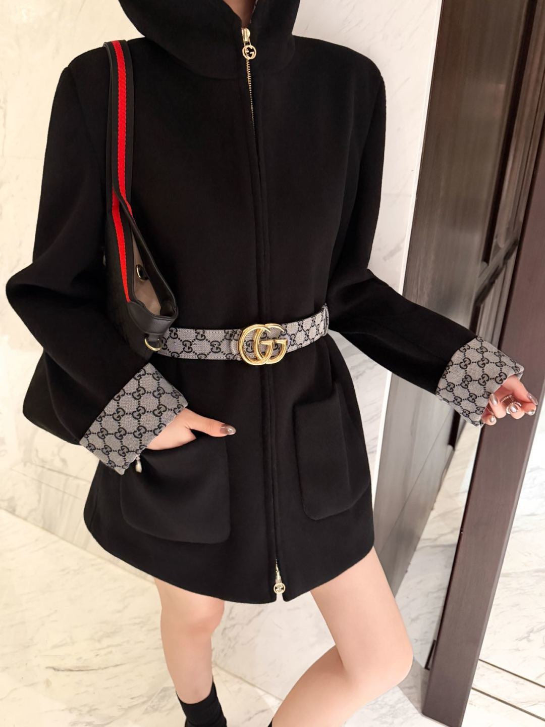 26FW New Mid-Length Hooded Wool Coat 🤎🖤