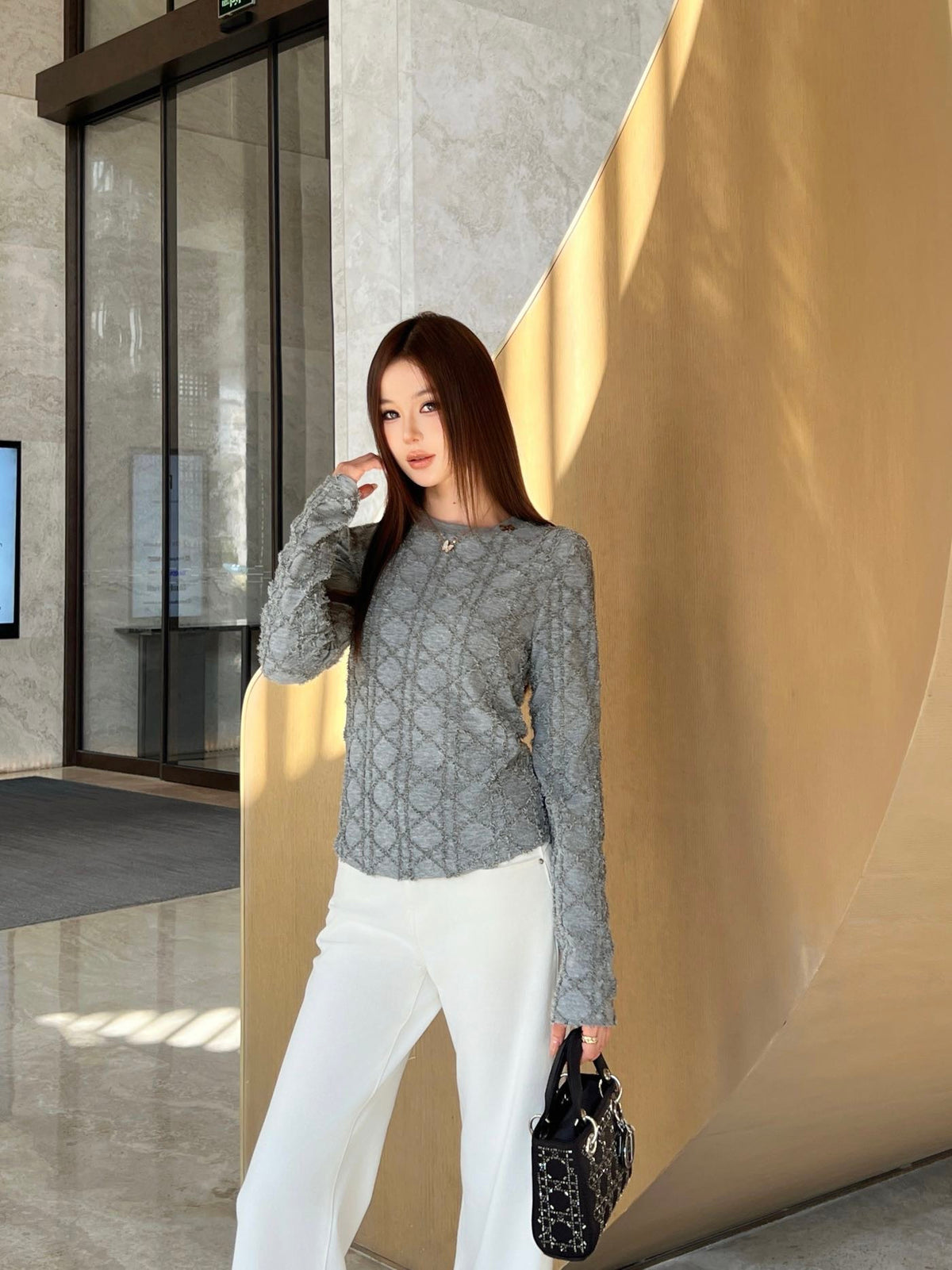 26FW New 3D-Textured Jacquard Crewneck Knit 🩶🖤