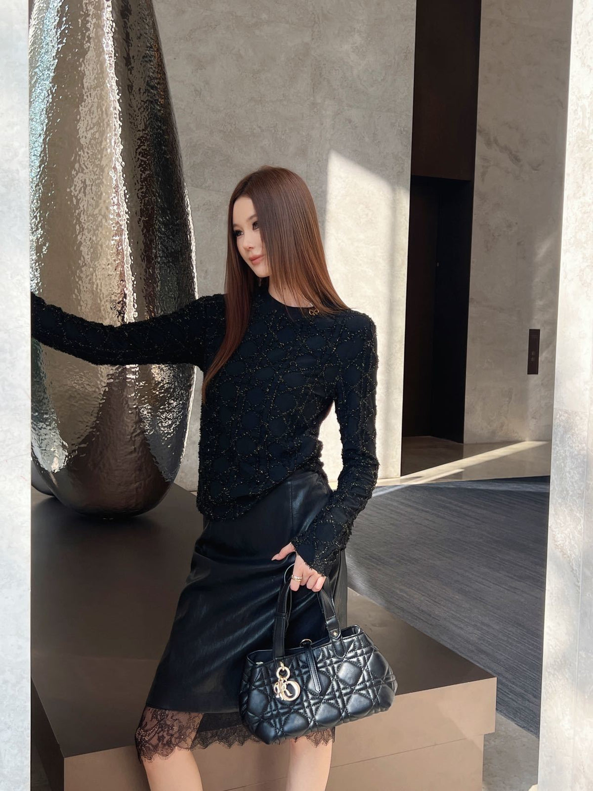 26FW New 3D-Textured Jacquard Crewneck Knit 🩶🖤