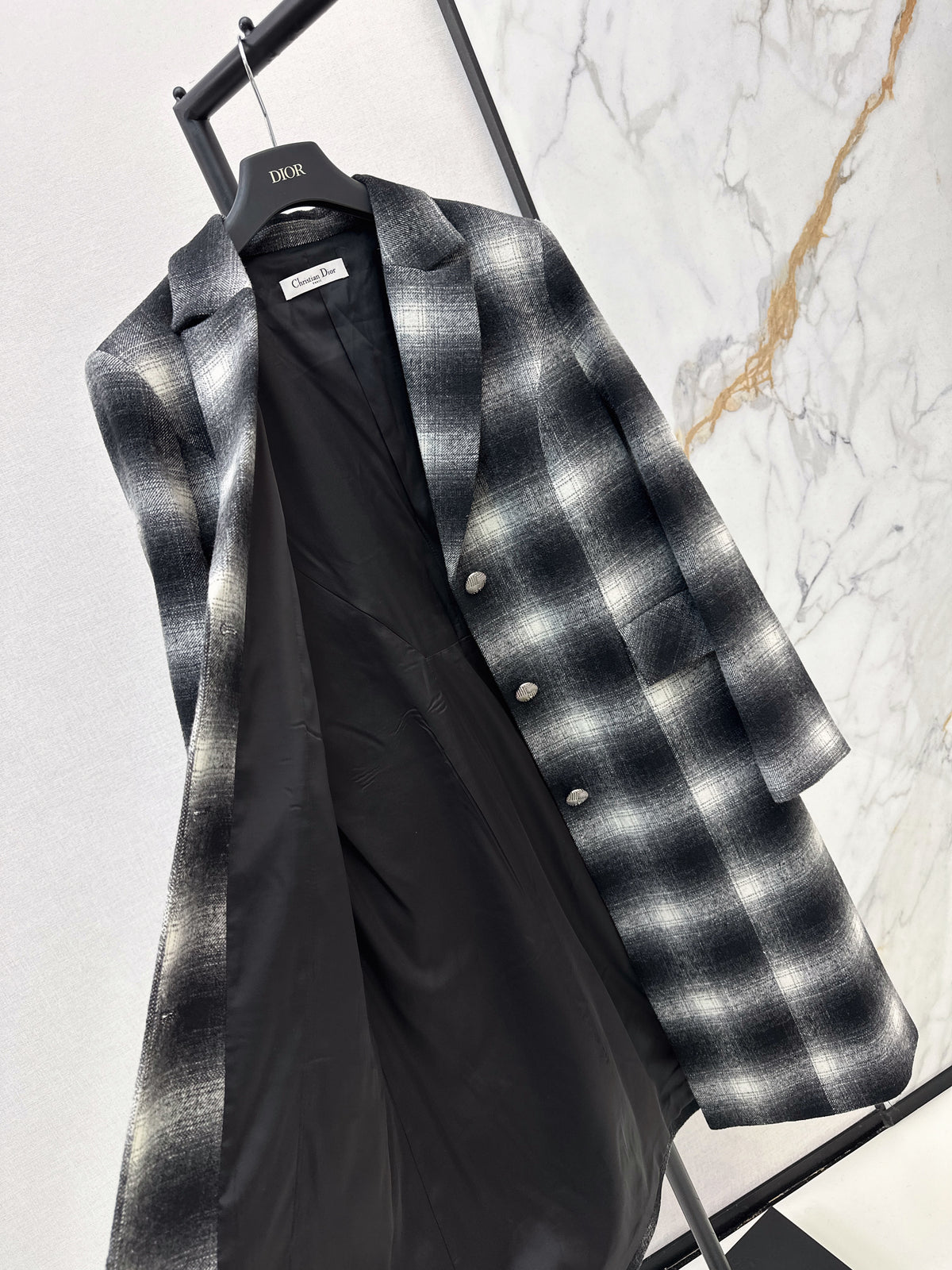26FW New Vintage-Style Plaid Long Coat 🖤
