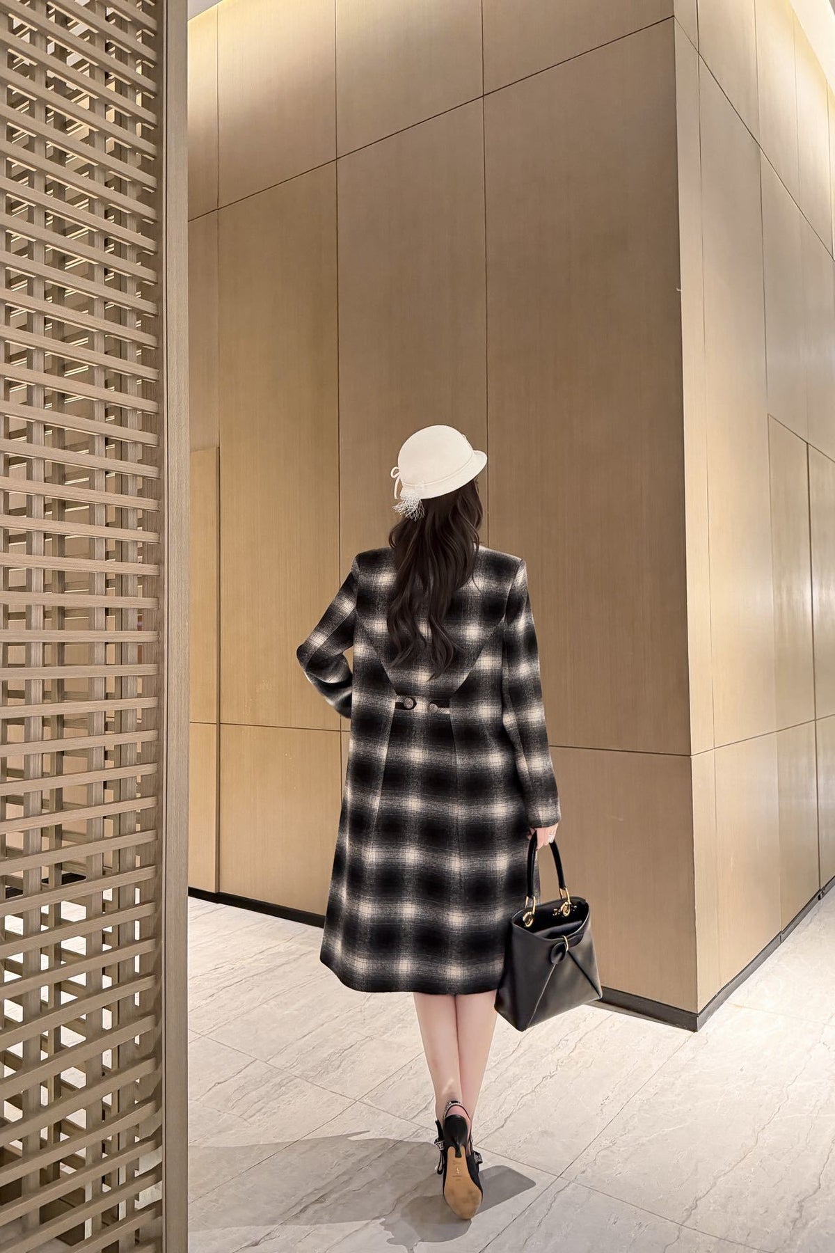 26FW New Vintage-Style Plaid Long Coat 🖤