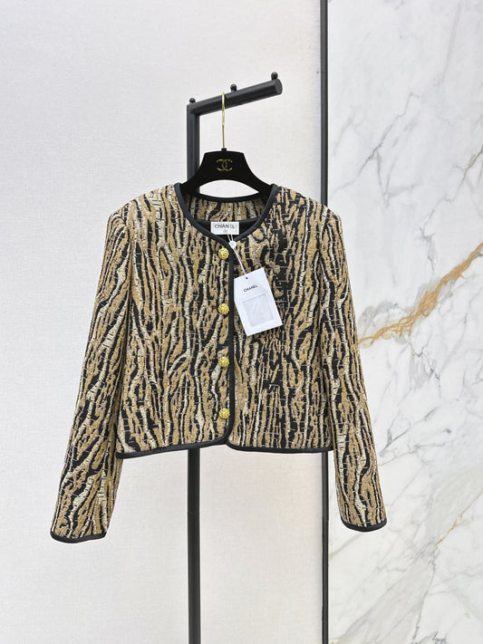 26FW New Crew-Neck Cropped Leopard-Print Jacket 🤎