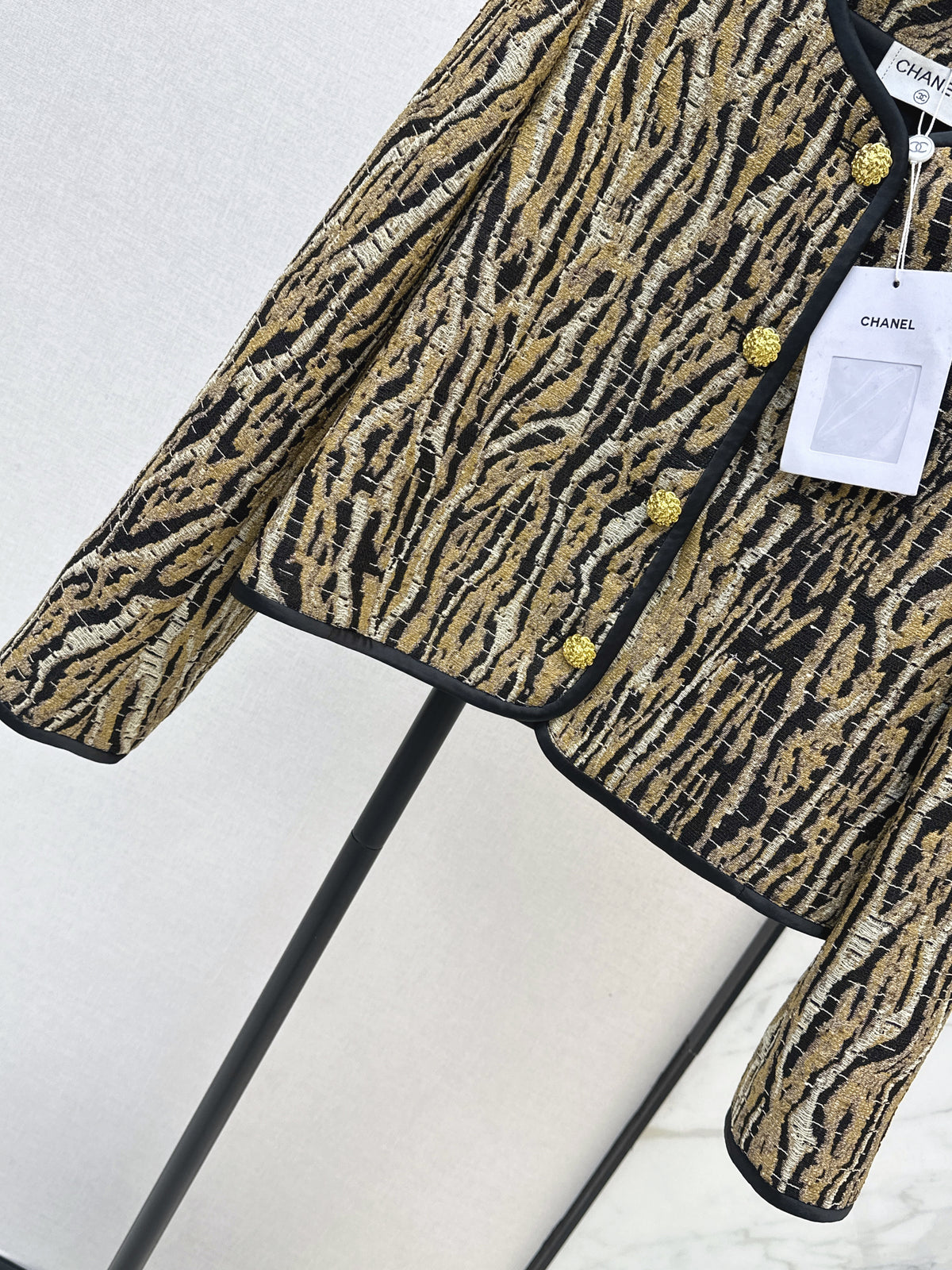 26FW New Crew-Neck Cropped Leopard-Print Jacket 🤎