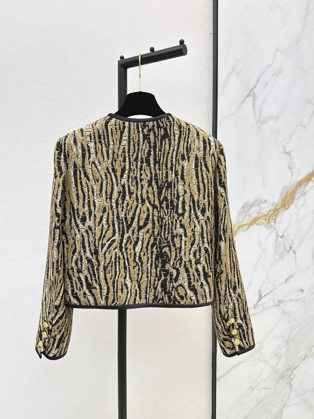 26FW New Crew-Neck Cropped Leopard-Print Jacket 🤎
