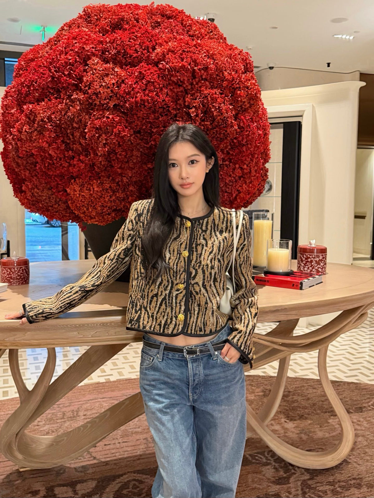 26FW New Crew-Neck Cropped Leopard-Print Jacket 🤎