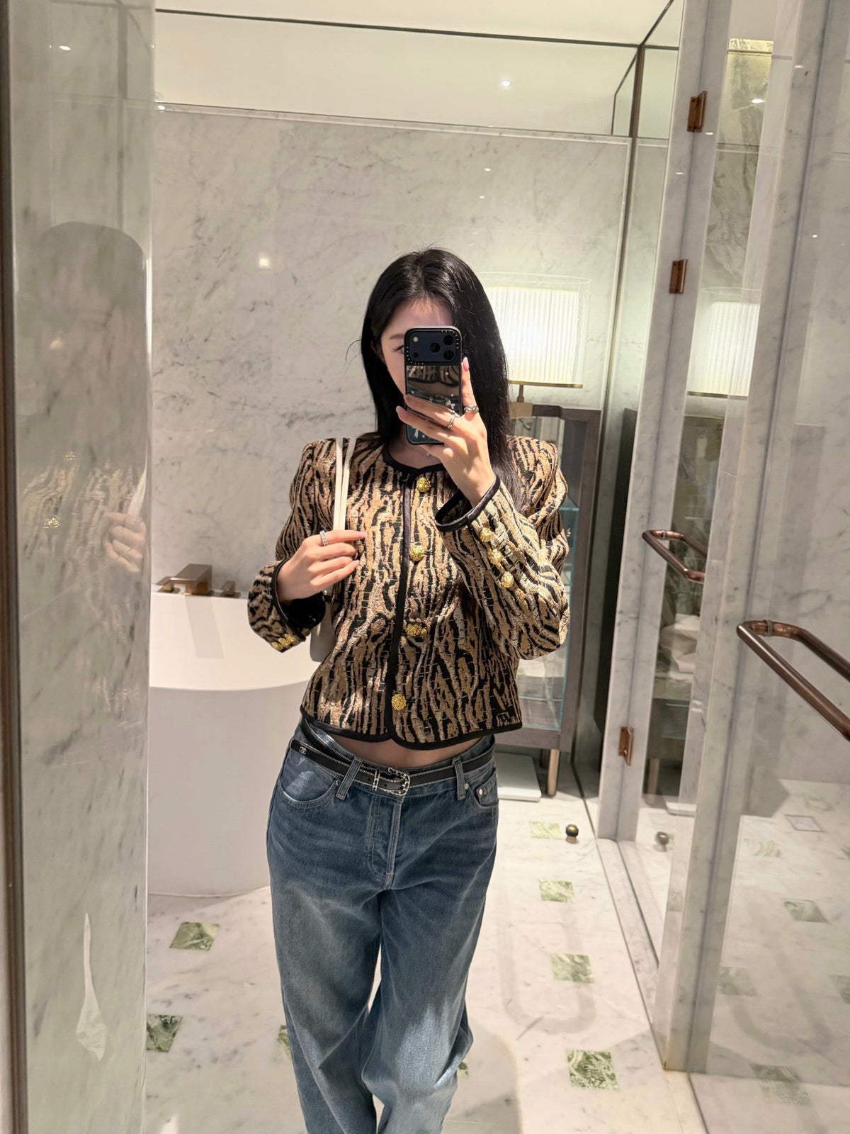 26FW New Crew-Neck Cropped Leopard-Print Jacket 🤎