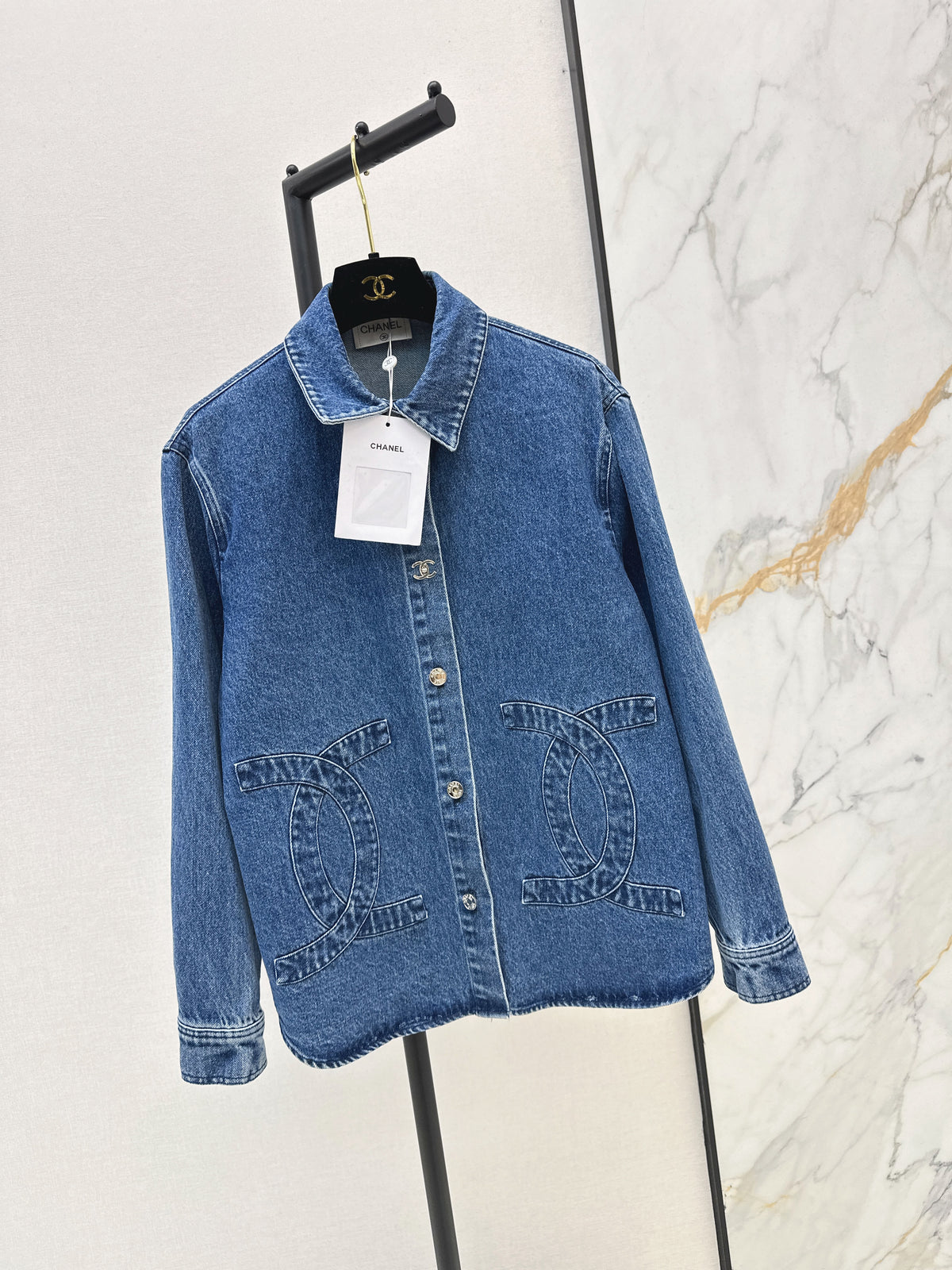26FW Denim Shirt Jacket with New Logo Embellishment 🩵