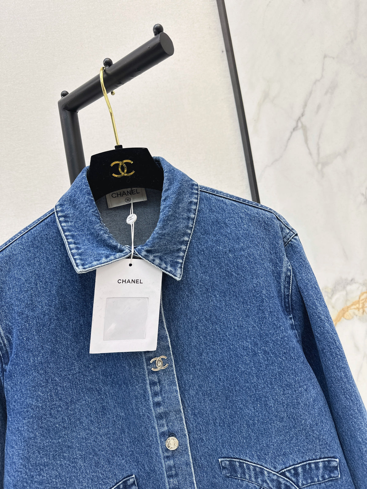 26FW Denim Shirt Jacket with New Logo Embellishment 🩵