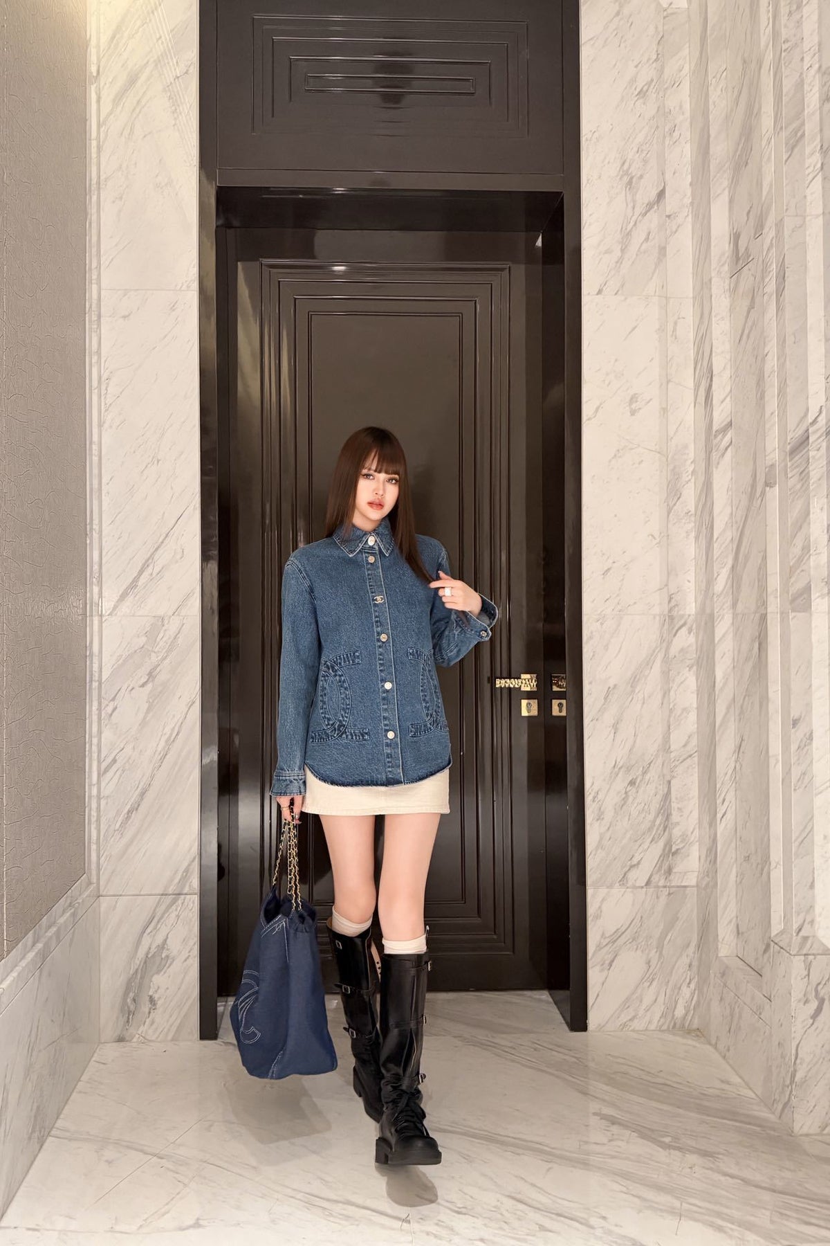 26FW Denim Shirt Jacket with New Logo Embellishment 🩵