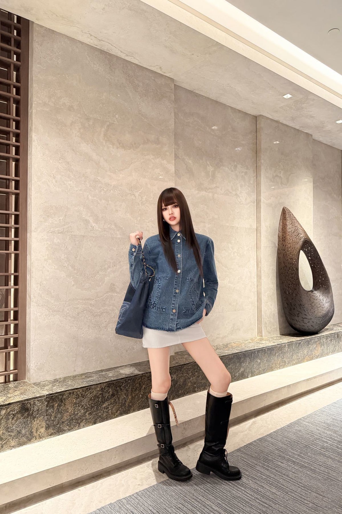 26FW Denim Shirt Jacket with New Logo Embellishment 🩵