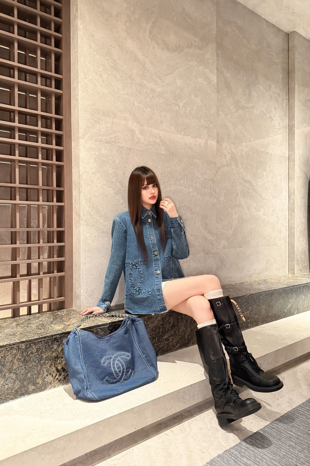 26FW Denim Shirt Jacket with New Logo Embellishment 🩵